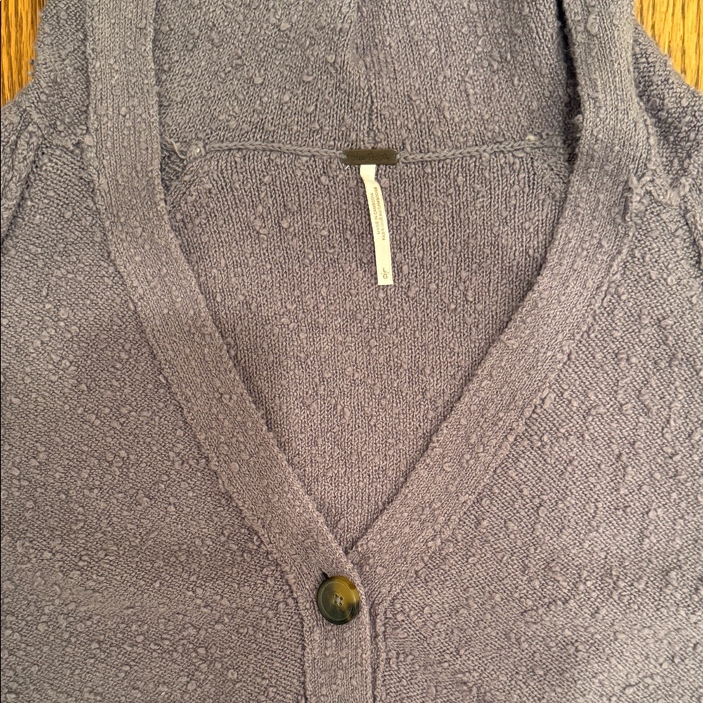 FREE PEOPLE Found My Friend Large Purple Slouchy Oversized Bouclé Hood Cardigan - Picture 2 of 13